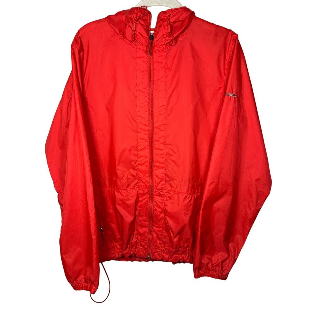 Columbia Pink Zip Up Hooded Windbreaker Women's Medium
